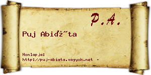 Puj Abiáta névjegykártya